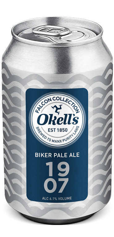 A single can of Okell's 1907 Biker Pale Ale