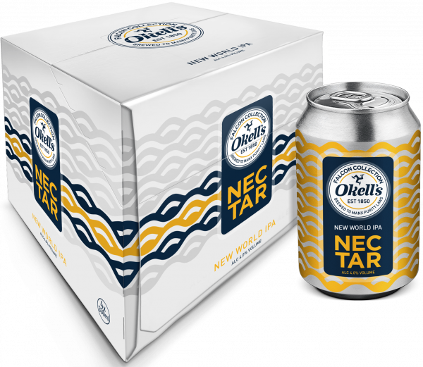 A box of Okell’s Nectar New World IPA